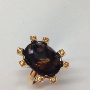 ANELLO QUARZOFUME E MANDARINI