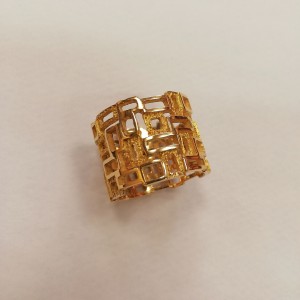 Fascia fusa quadrati traforati oro giallo