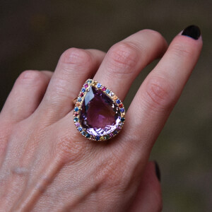 anello ametista zaffiri colorati